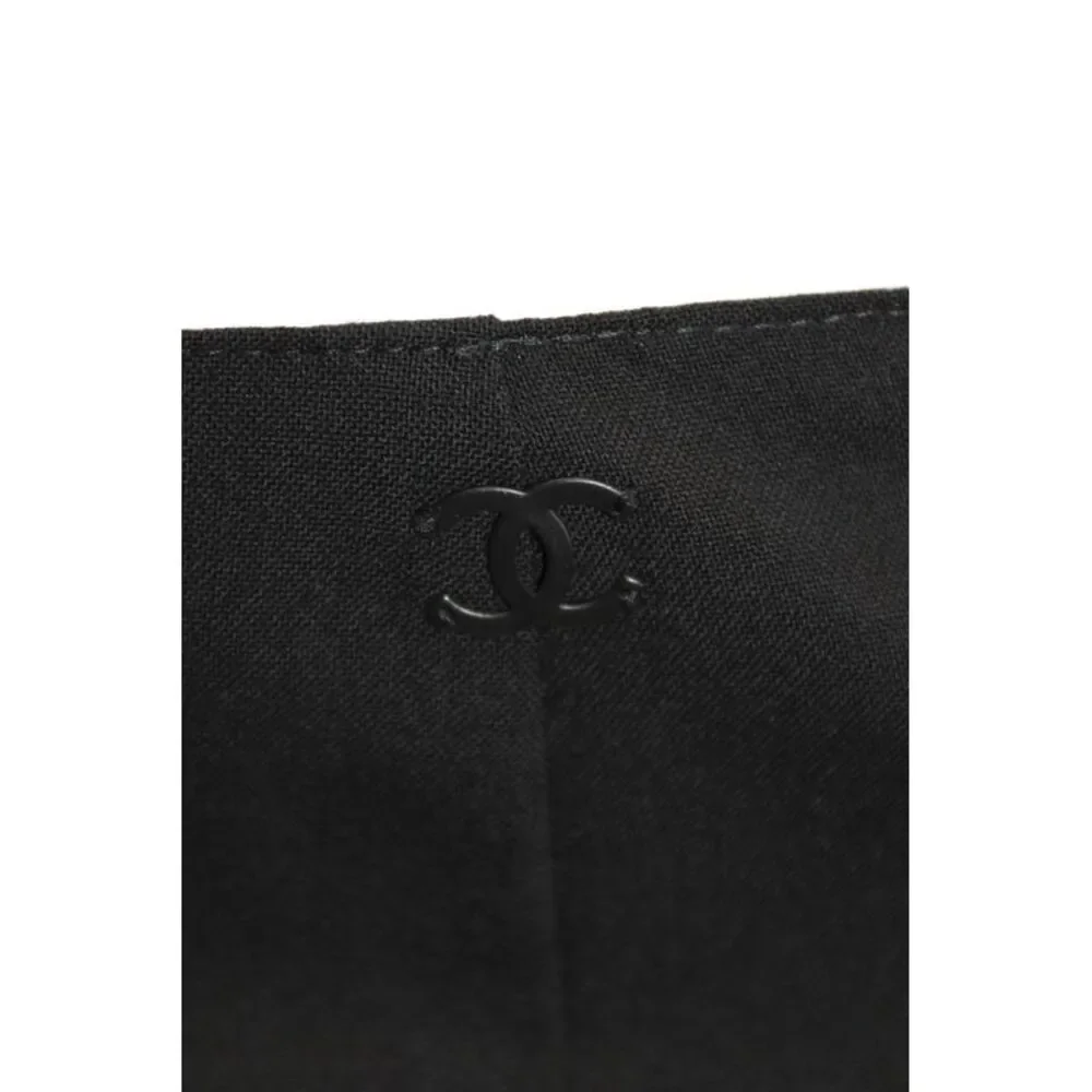 Chanel Womens Dress Pants Black Escorial Wool Zip Size 44